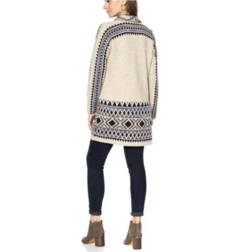 Lucky Brand Cardigan Tribal Aztec Western Open Front Sweater Womens Size XS / S - Picture 2 of 11